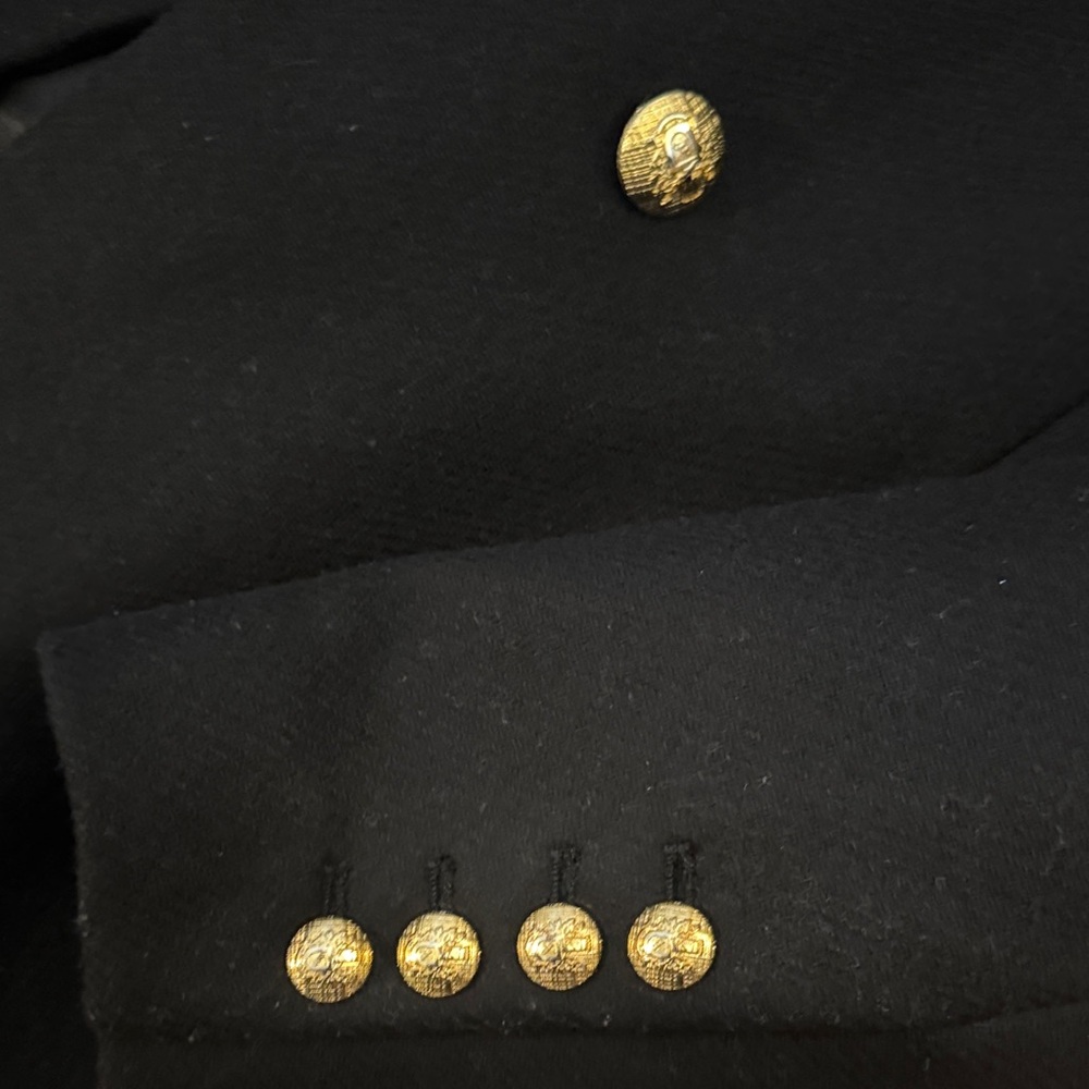 Zara Black Overcoat with Gold Accents - Picture 4 of 4
